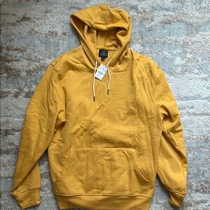 J. Crew Mustard Yellow Drawstring Fleece Hoodie - Size Large